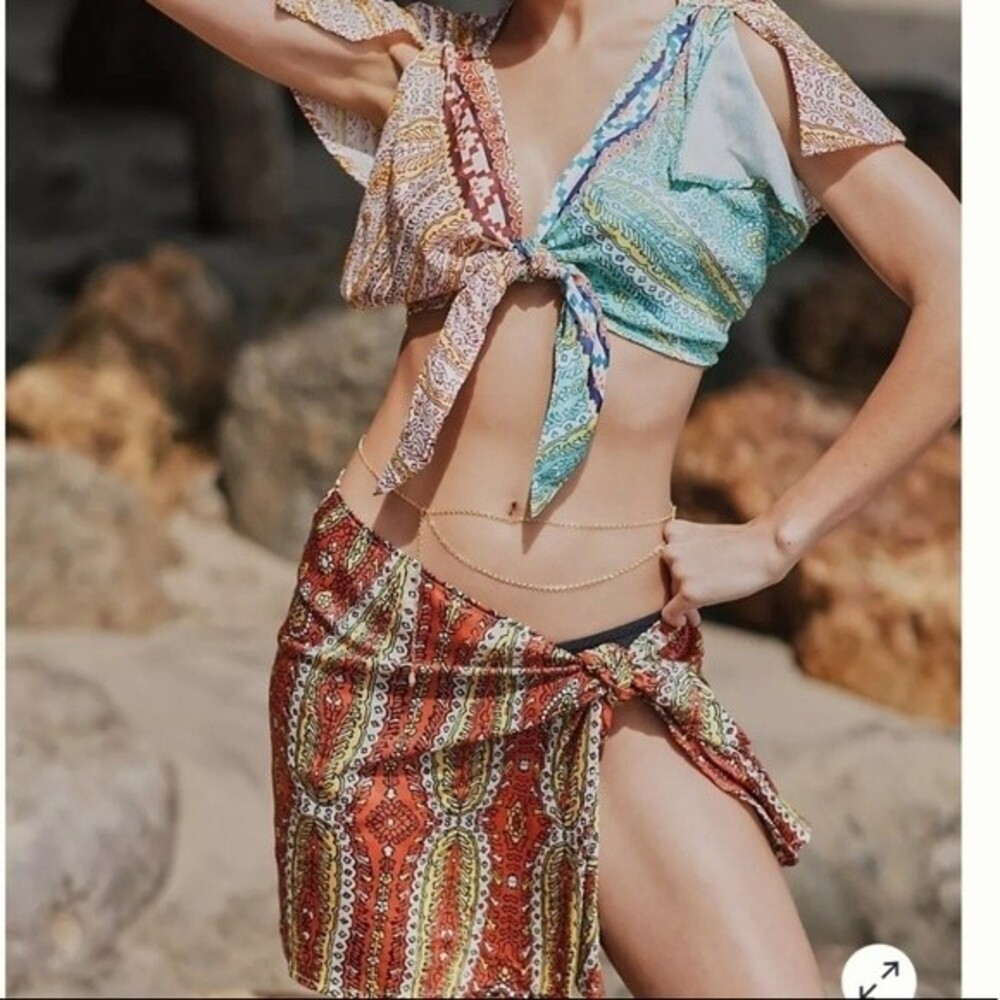 NWT Anthropologie Two-Piece Twist Top‎ and Wrap Skirt Set